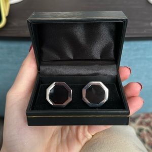 Edforce hexagonal stainless steel cufflinks